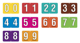 Patterson/Colwell Jewel Tone Compatible Numeric Label Starter Set 0-9 Numbers