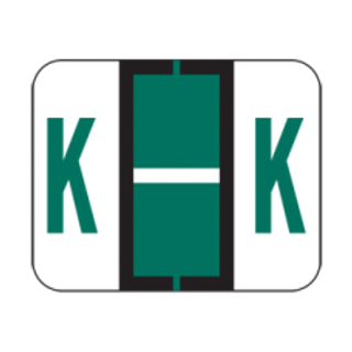 File Doctor Alphabetic Labels - (Rolls) K- Dk. Green - 500/Roll