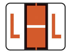 RB-DK ORANGE "L" - 1" H x 1 1/4" W - 50/Sheet