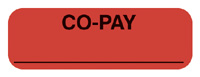 "CO-PAY" Insurance Label - FL. RED - 1 1/4" x 5/16" - Box of 500