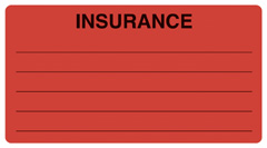 "INSURANCE" w/Lines - FL. RED Box of 250  3-1/4" x 1-3/4"