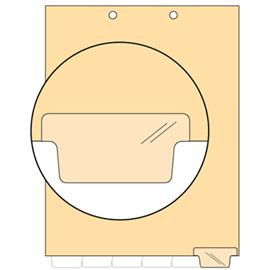 "Blank" -  Bottom Tab Index Chart Divider- Write- on Tab in position #6 - 100/Pack