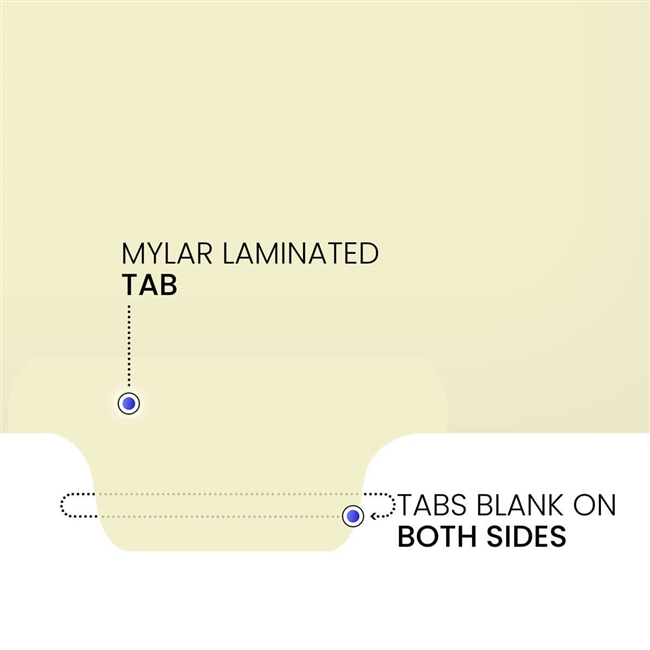 "Blank" -  Bottom Tab Index Chart Divider- Write- on Tab in position #6 - 100/Pack