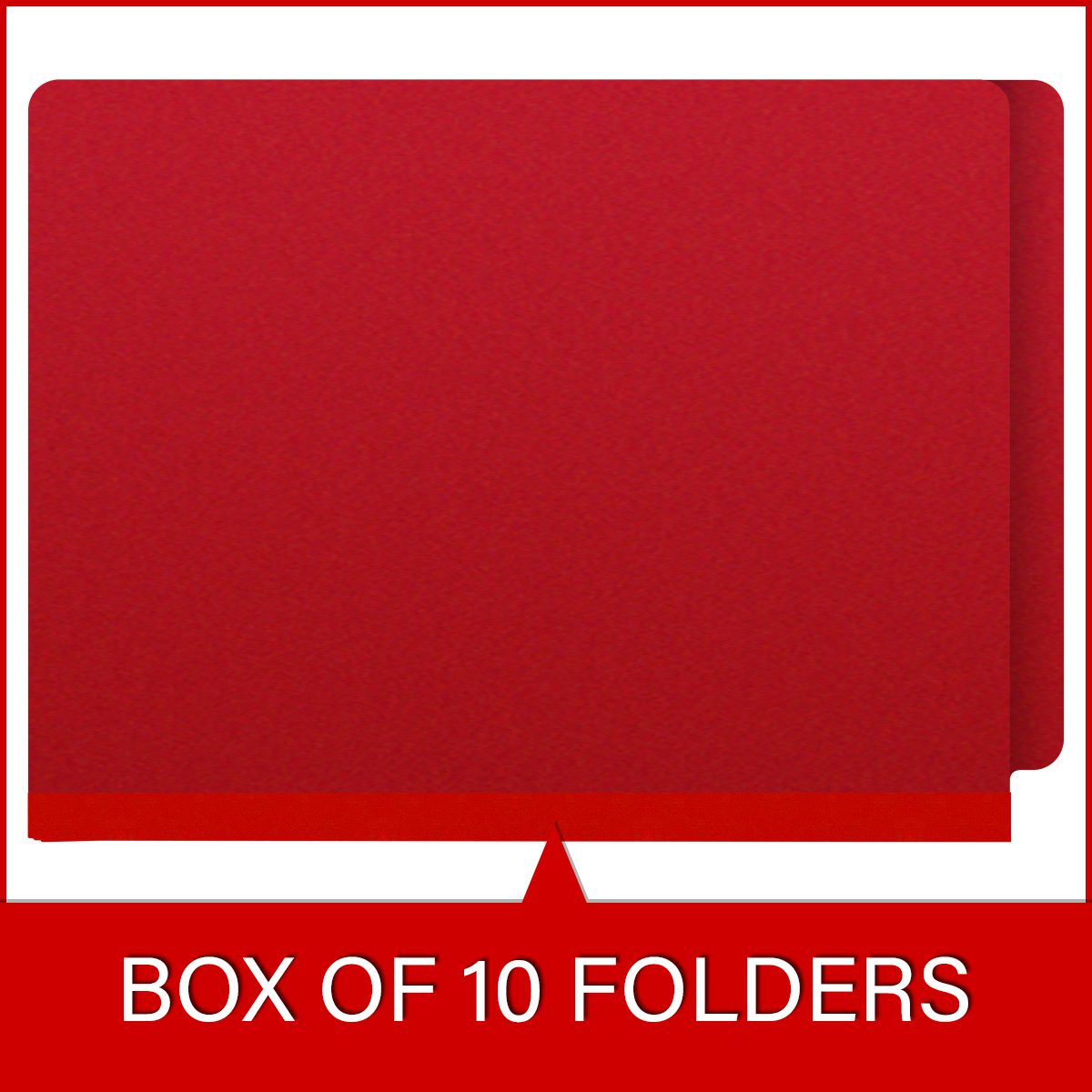 Deep Red End Tab Type III Pressboard Folder - 2" Expansion - Letter Size - No Fasteners - 25/Box