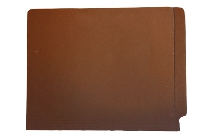Brown End Tab File Folder With Fasteners in Position 1 & 3 -  Letter Size - 14 pt. Stock - Reinforced Full Cut End Tab - Box of 50