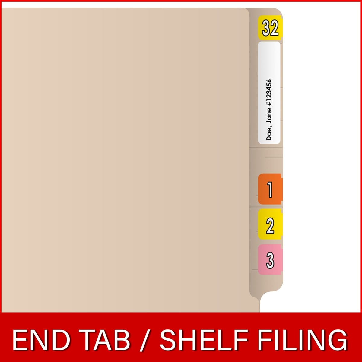 End Tab Open Shelf File Folder - 14 Pt Manila - 2 Ply End Tab - Fasteners in Positions 1&3 - Standard 3/4" Accordion Expansion - Letter Size - Box of 50 - F1324 (F1324)