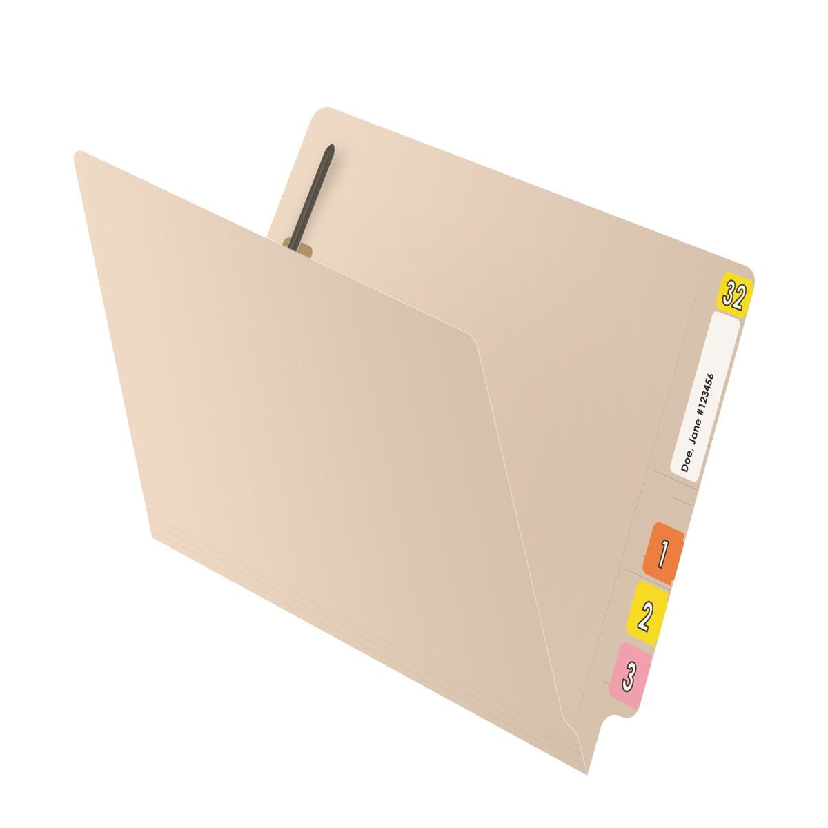 Amerifile End Tab Open Shelf File Folder - 14 Pt Manila- 2 Ply End Tab - Fasteners in Position 1 & 3 - 3/4" Accordion Expansion  -  Letter Size - 250/Carton