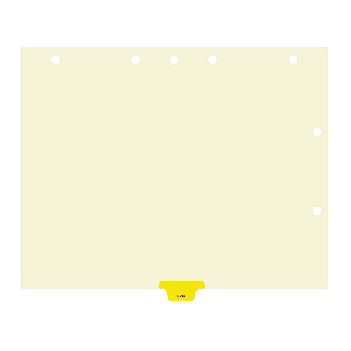 "EKG" - Side Tab Index Chart Divider - Yellow Tab in Position 5 -  Box of 50