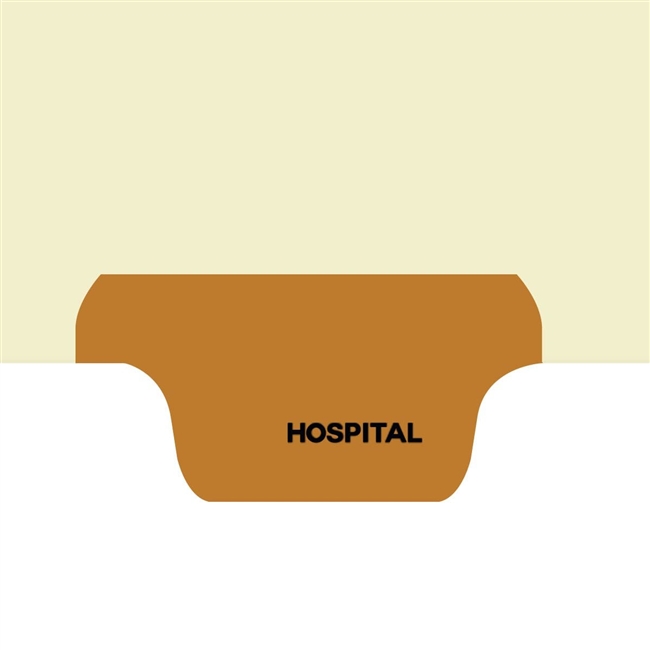 "Hospital" - Bottom Tab File Back Chart Divider - Brown Tab in Position 5 - Box of 50