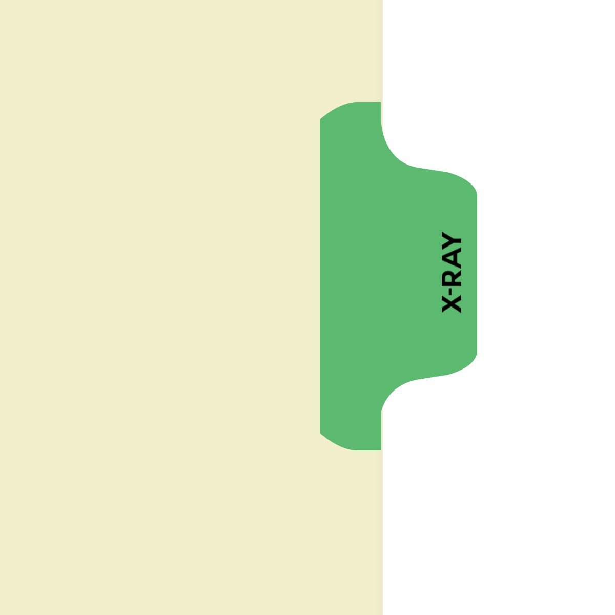 "X-Ray" Amerifile Side Tab Individual Fileback Dividers  - Green Tab  Position 4 - Divider - Box of 50