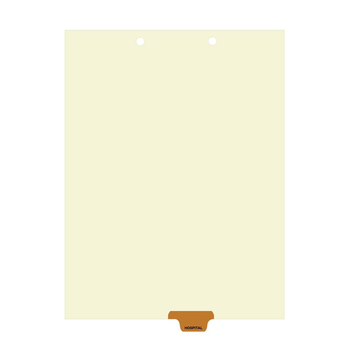 "Hospital" Amerifile Bottom Tab Individual Chart Dividers -Brown Tab Position 5 -  Divider - Box of 50 - I728