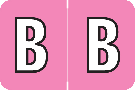 AmeriFile ColorBrite Alpha Labels - Letter B - Pink - 1 1/2 W x 1 H - Rolls of 500