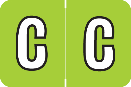 AmeriFile ColorBrite Alpha Labels - Letter C - Green - 1 1/2 W x 1 H - Rolls of 500