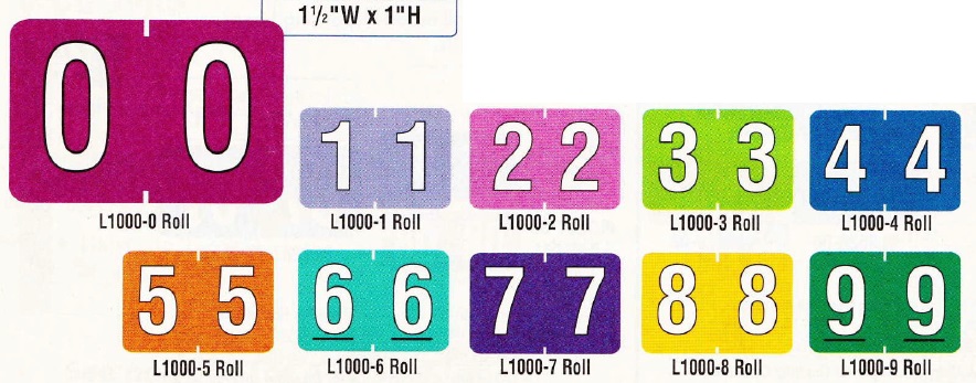 AmeriFile ColorBrite Numeric Labels - Number 2 - Pink - 1 1/2 W x 1 H - Roll of 500
