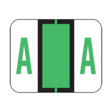 AmeriFile the File Doctor Compatible Alpha Labels - Letter A - Green - 1 1/4 W x 1 H  - Roll of 500