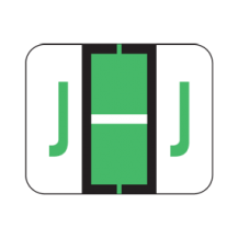 AmeriFile the File Doctor Compatible Alpha Labels - Letter J - Green - 1 1/4 W x 1 H  - Roll of 500