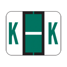 AmeriFile the File Doctor Compatible Alpha Labels - Letter K - Green - 1 1/4 W x 1 H  - Roll of 500