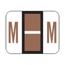 AmeriFile the File Doctor Compatible Alpha Labels - Letter M - Brown - 1 1/4 W x 1 H  - Roll of 500