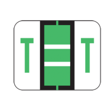 AmeriFile the File Doctor Compatible Alpha Labels - Letter T - Green - 1 1/4 W x 1 H  - Roll of 500
