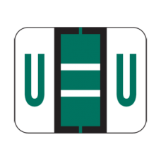 AmeriFile the File Doctor Compatible Alpha Labels - Letter U - Green - 1 1/4 W x 1 H  - Roll of 500