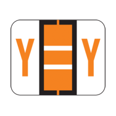 AmeriFile the File Doctor Compatible Alpha Labels - Letter Y - Orange - 1 1/4 W x 1 H  - Roll of 500