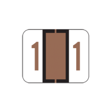 AmeriFile the File Doctor Compatible Numeric Labels - Number 1 - Brown - 1 1/4 W x 1 H - Roll of 500
