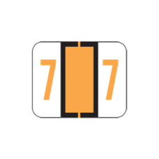 AmeriFile the File Doctor Compatible Numeric Labels - Number 7 - Yellow - 1 1/4 W x 1 H - Roll of 500