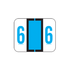 AmeriFile TAB Compatible Numeric Labels - Number 6 - blue - 1 1/4 W x 1 H - Roll of 500