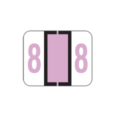 AmeriFile TAB Compatible Numeric Labels - Number 8 - Purple - 1 1/4 W x 1 H - Roll of 500