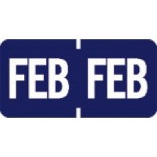 AmeriFile TAB Products Compatible Month Mini-Labels - February - Blue - 1 W x 1/2 H - Roll of 1000