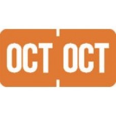 AmeriFile TAB Products Compatible Month Mini-Labels - October - Orange - 1 W x 1/2 H - Roll of 1000