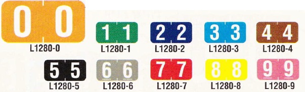 AmeriFile TAB Products  Numeric Mini-Labels - Roll Starter SET 0-9 with Tray - 1 W x 1/2 H - Rolls of 1000