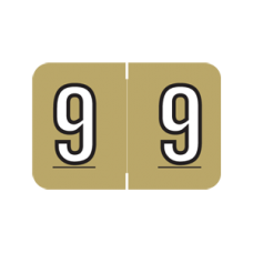 AmeriFile Sycom & Barkley Compatible Numeric Labels - Number 9 - Brown - 1 1/2 W x 1 H - Roll of 500