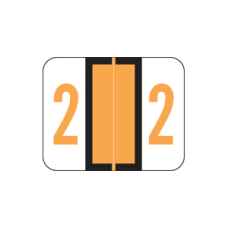 AmeriFile Smead BCCRN Compatible Numeric Labels - Number 2 - Yellow - 1 1/4 W x 1 H - Box of 500