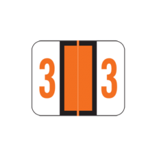 AmeriFile Smead BCCRN Compatible Numeric Labels - Number 3 - Orange - 1 1/4 W x 1 H - Box of 500