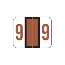 AmeriFile Smead BCCRN Compatible Numeric Labels - Number 9 - Brown - 1 1/4 W x 1 H - Box of 500