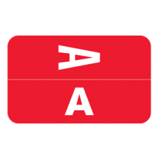 AmeriFile Alpha-Z Compatible Color-Coded Alpha Labels - Letter A - Red - 1 W x 1 5/8 H - Roll of 250