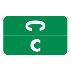 AmeriFile Alpha-Z Compatible Color-Coded Alpha Labels - Letter C - Green - 1 W x 1 5/8 H - Sheets for file box. 100/Pack