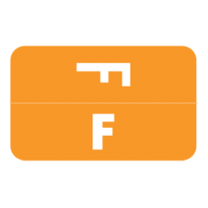AmeriFile Alpha-Z Compatible Color-Coded Alpha Labels - Letter F - Orange - 1 W x 1 5/8 H - Roll of 250