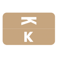 AmeriFile Alpha-Z Compatible Color-Coded Alpha Labels - Letter K - Brown - 1 W x 1 5/8 H - Sheets for file box. 100/Pack