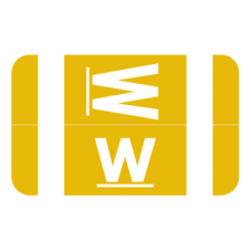 AmeriFile Alpha-Z Compatible Color-Coded Alpha Labels - Letter W - Yellow - 1 W x 1 5/8 H - Roll of 250