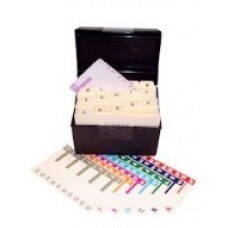 AmeriFile Smead Compatible Alpha NCC Labels - Alpha Label Desk Starter SET - 3- 5/8 W x 1-1/8 H - 1,500 Assorted Letters - A-Z Includes File Box & Index Set