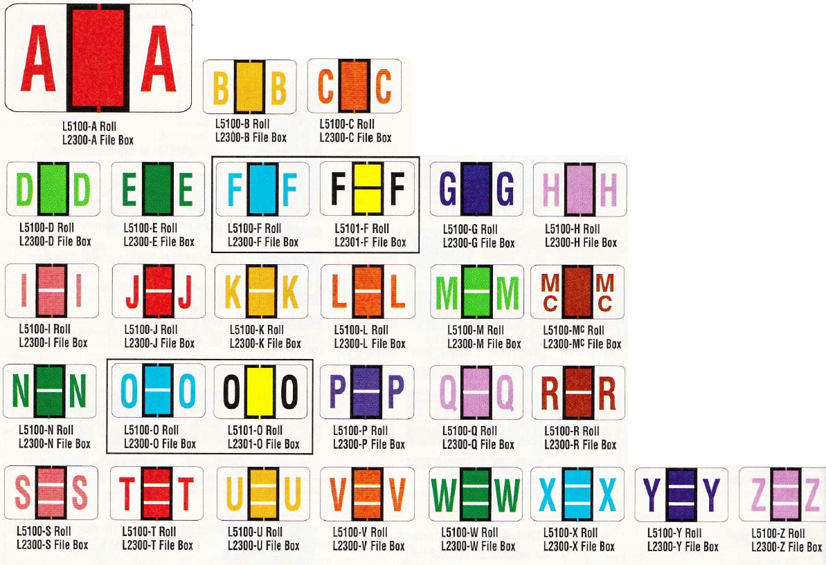 AmeriFile Jeter 5100 Series Compatible Alpha Labels - Letter C - Orange - 1 5/8 W x 15/16 H - Roll of 500