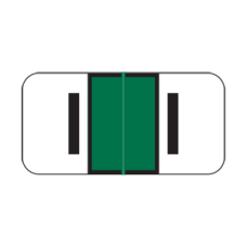 AmeriFile Jeter 2900 Series Compatible Alpha Mini Labels - 1 1/2 W x 3/4 H - Letter I - Green - 270 Labels Per Bag