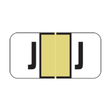 AmeriFile Jeter 2900 Series Compatible Alpha Mini Labels - 1 1/2 W x 3/4 H - Letter J - Brown - 270 Labels Per Bag