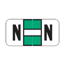 AmeriFile Jeter 2900 Series Compatible Alpha Mini Labels - 1 1/2 W x 3/4 H - Letter N - Green - 270 Labels Per Bag