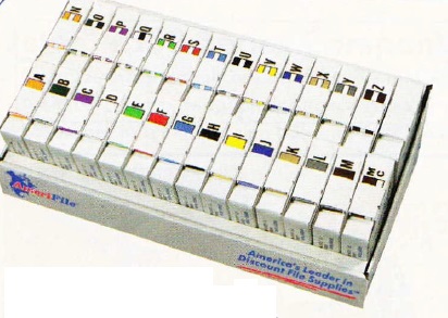 AmeriFile Jeter 7200 Series Compatible Alpha Labels - 1 5/8 W x 15/16 H - Roller Starter SET A-Z with Tray -  27 Rolls of 500