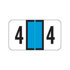 AmeriFile Jeter 7300 Compatible Numeric Labels - 1 5/8 W x 15/16 H - Number 4 - Blue - Roll of 500