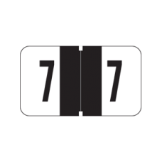AmeriFile Jeter 7300 Compatible Numeric Labels - 1 5/8 W x 15/16 H - Number 7 - Black - Roll of 500