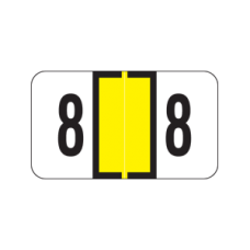 AmeriFile Jeter 7300 Compatible Numeric Labels - 1 5/8 W x 15/16 H - Number 8 - Yellow - Roll of 500